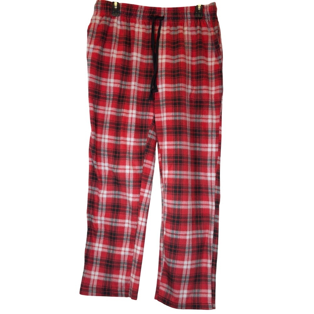 Cuddl Duds Flannel Red Plaid Pull-On Lounge Pants Cozy Winter Christmas womens L